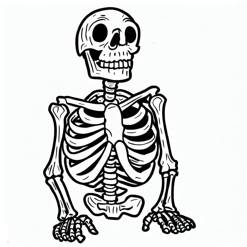 The skeleton coloring page
