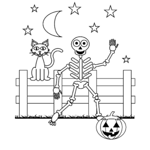 Skeleton coloring pages printable for free download