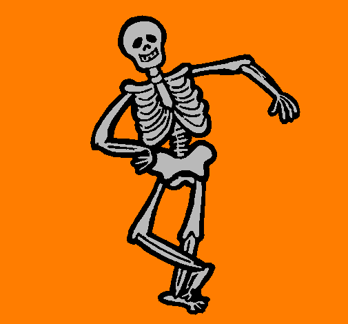 Colored page happy skeleton painted by kelan