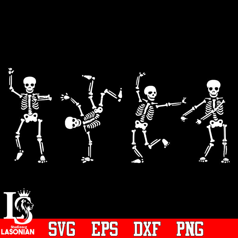 Dancing skeleton halloween svg eps png dxf file â