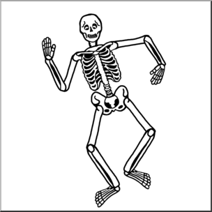 Clip art dancing skeleton bw i