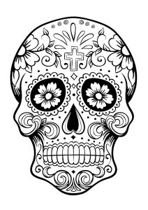 Skull coloring pages for adults kids