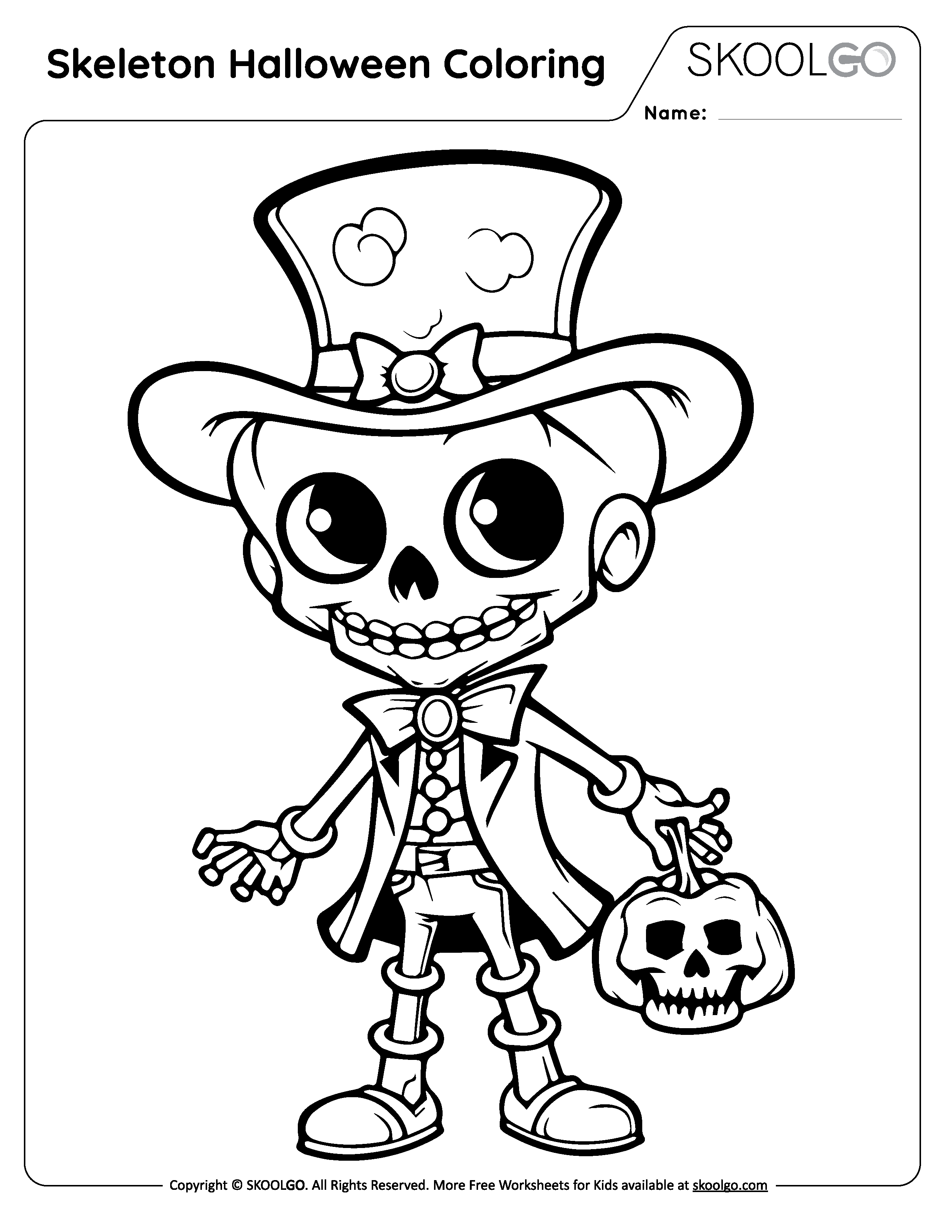 Skeleton halloween coloring