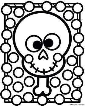 Halloween coloring dauber page booklet skeleton mummy witch vampire
