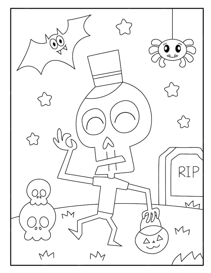 Halloween coloring pages skeleton coloring pages free