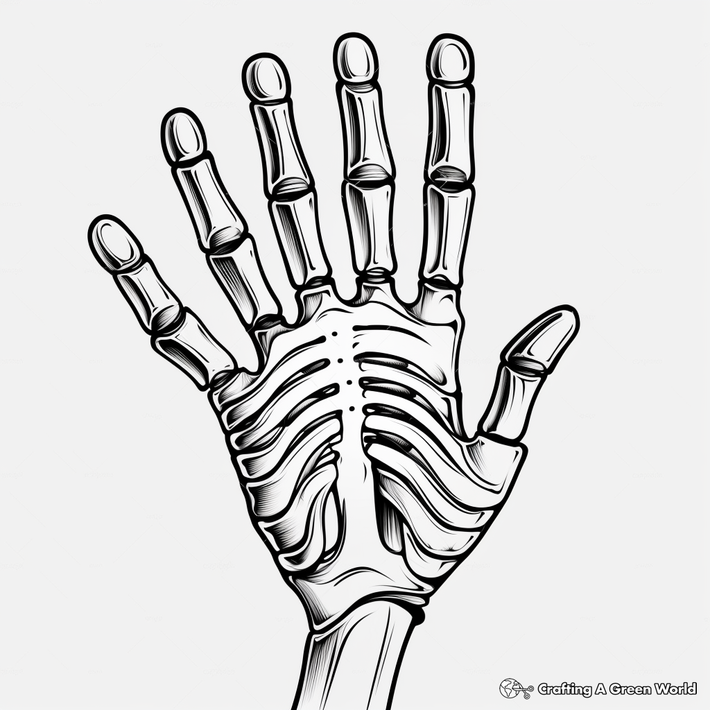Skeleton hand coloring pages
