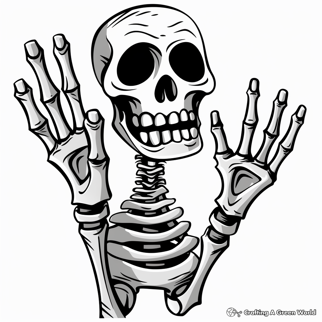Skeleton hand coloring pages