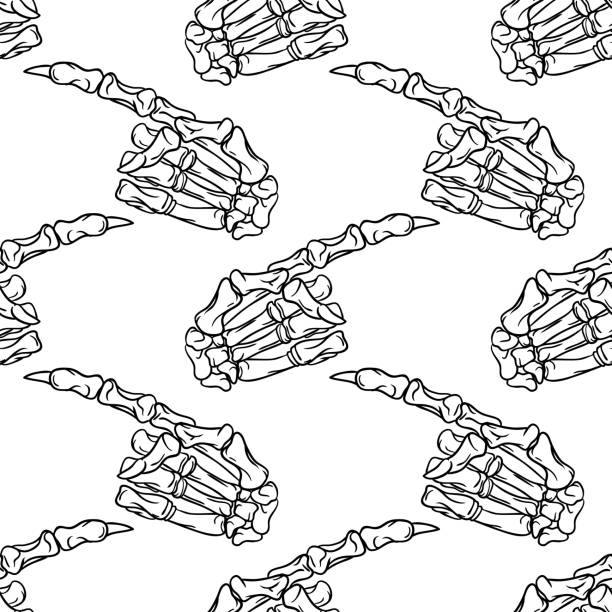 Skeleton hand pointing stock illustrations royalty