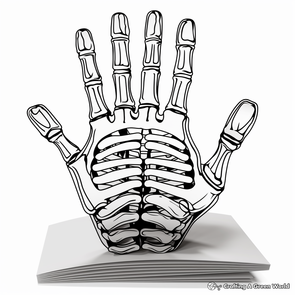 Skeleton hand coloring pages
