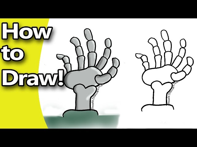 How to draw a skeleton hand step by step with free coloring page