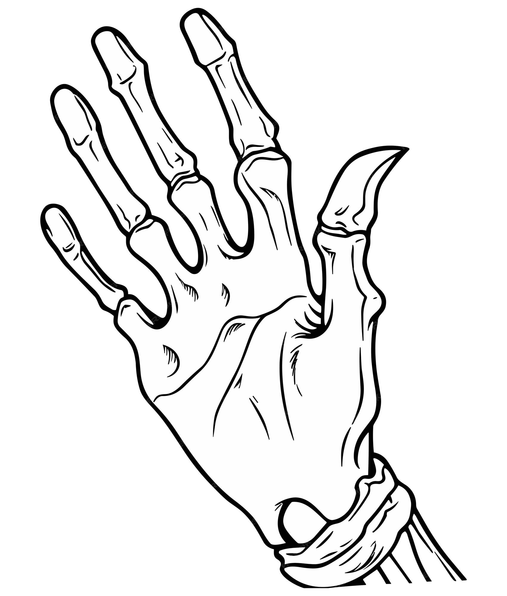 Premium vector vector peace sign skeleton hand illustration