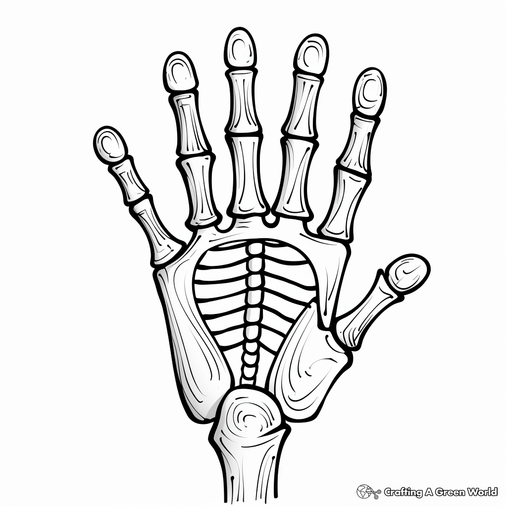 Skeleton hand coloring pages