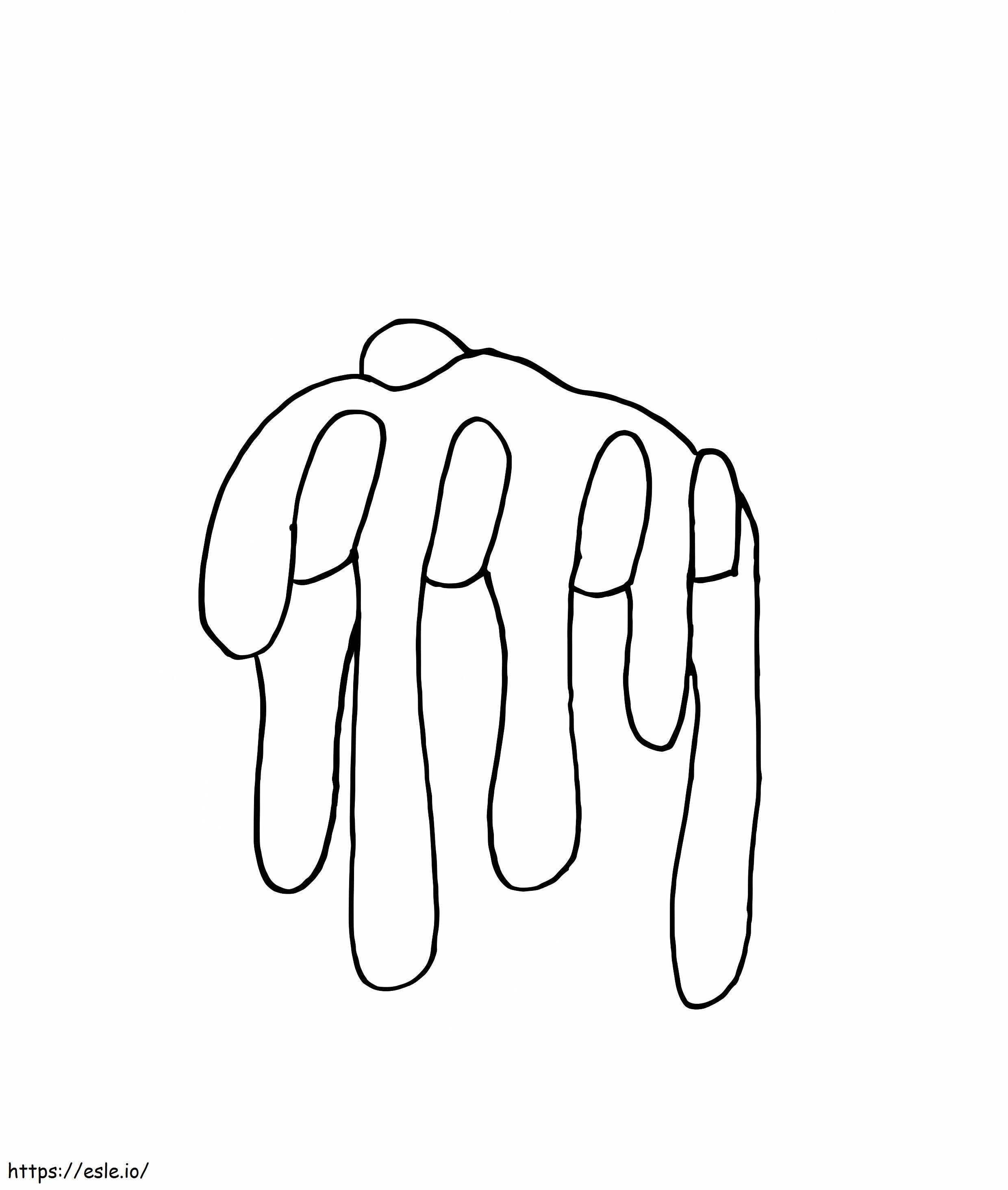 Hand with slime coloring page