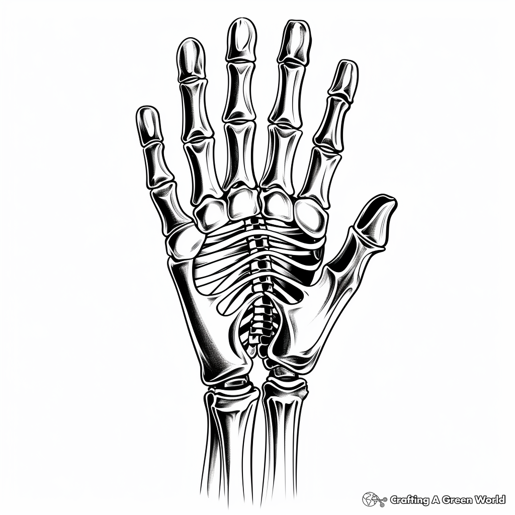 Skeleton hand coloring pages