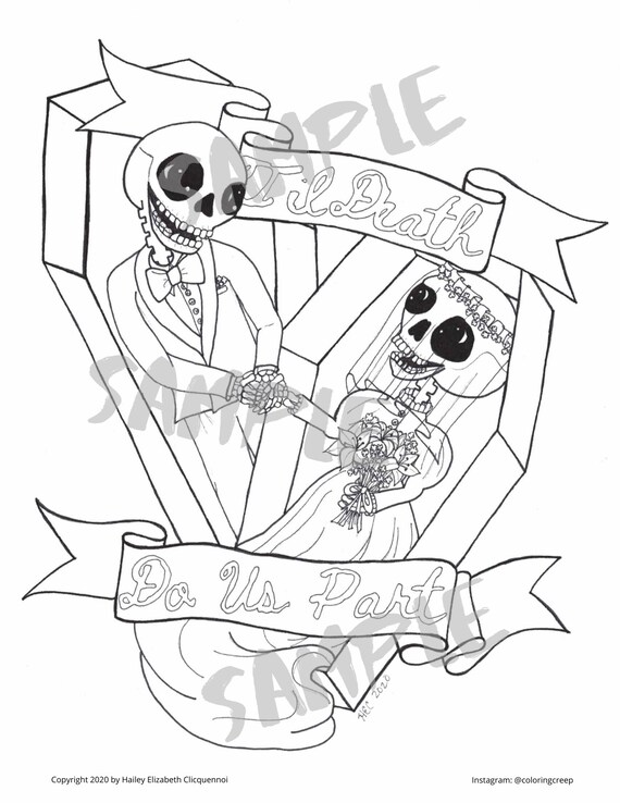 Skeleton coloring page til death do us part pdf