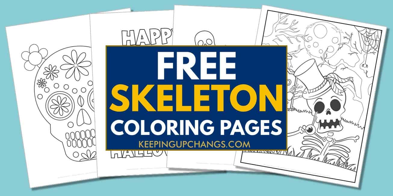 Free skeleton coloring pages sheets most popular printables