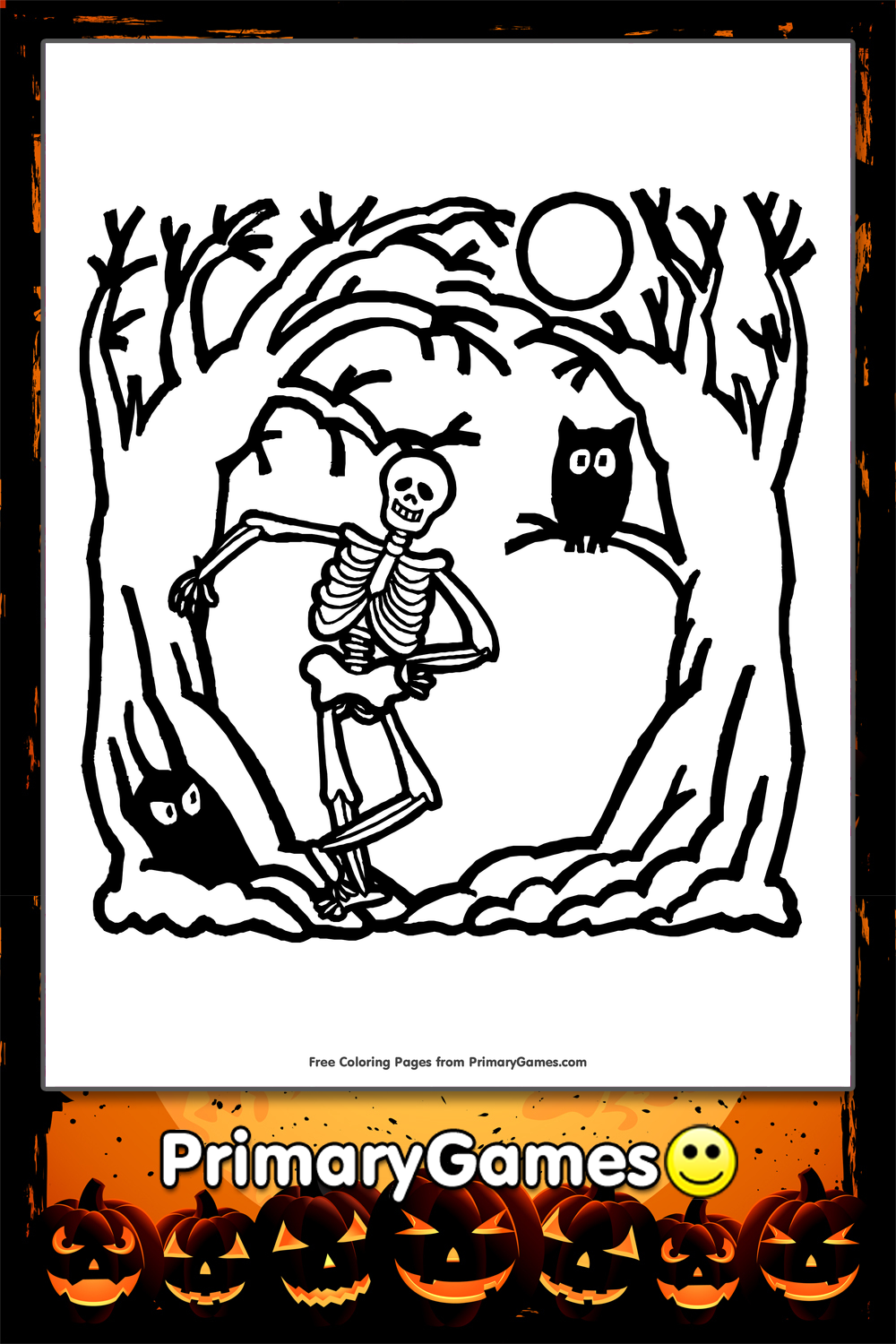 Skeleton coloring page â free printable pdf from