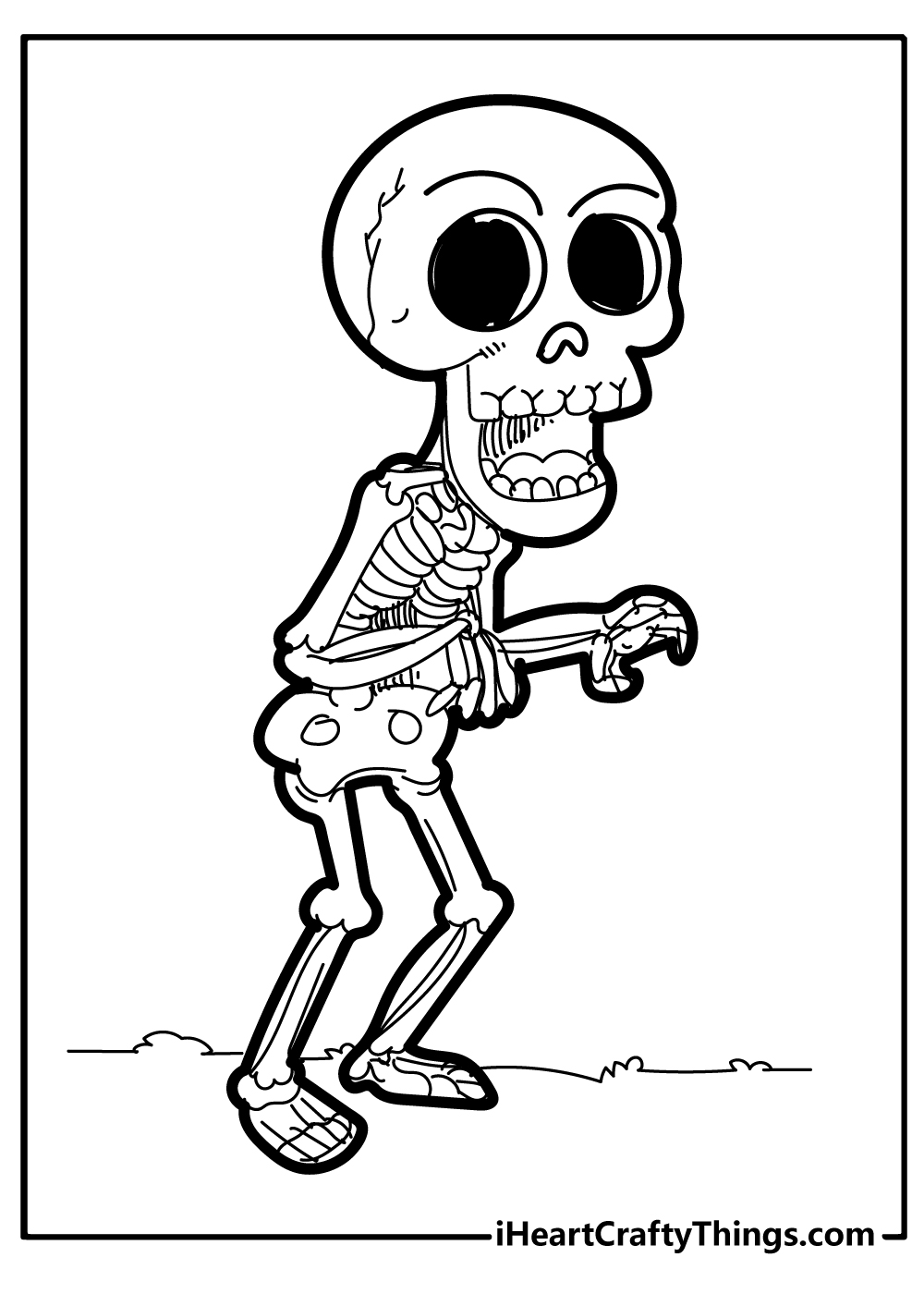 Skeleton coloring pages free printables