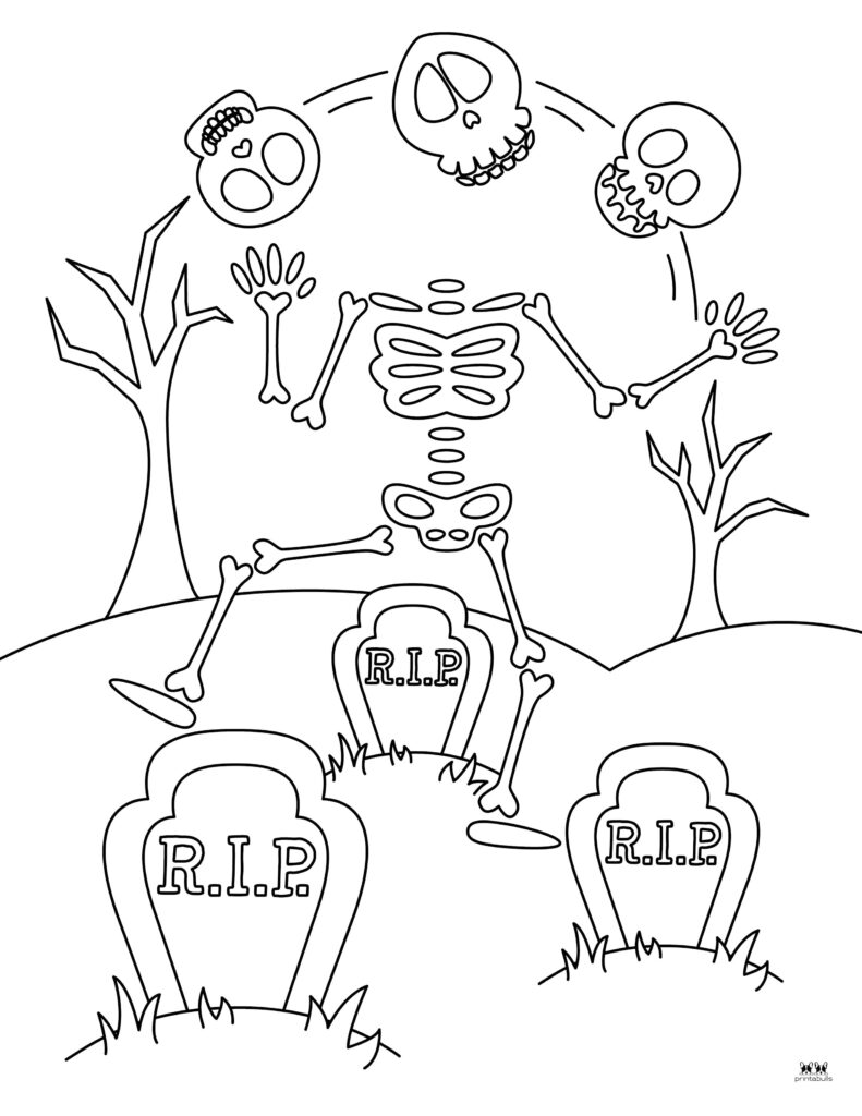 Skeleton coloring pages