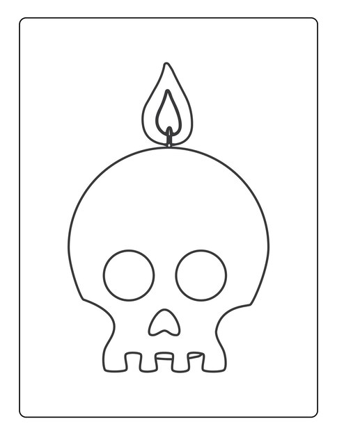 Premium vector halloween coloring pages for kids with hand drawn black color pumpkin sketch illustration