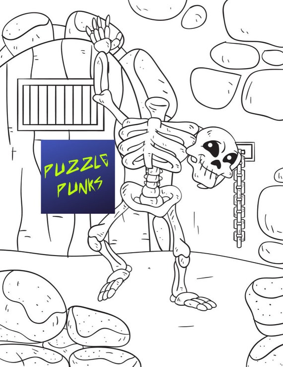 Skeleton monster printable coloring page
