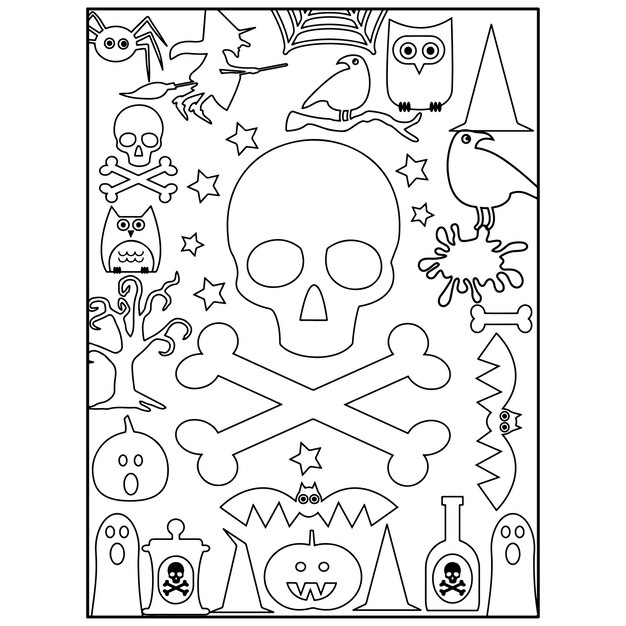 Premium vector halloween coloring pages for kids