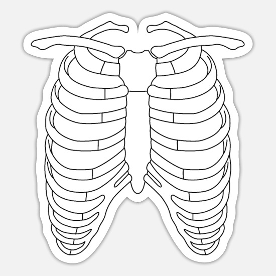 Horror rib ge of a skeleton halloween sticker