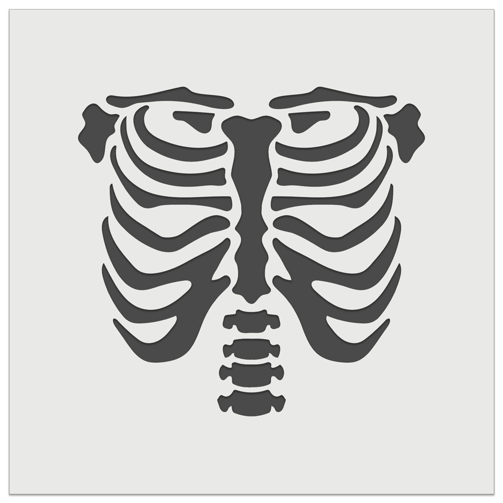Human ribcage skeleton bones spooky halloween wall cookie diy craft reusable stencil