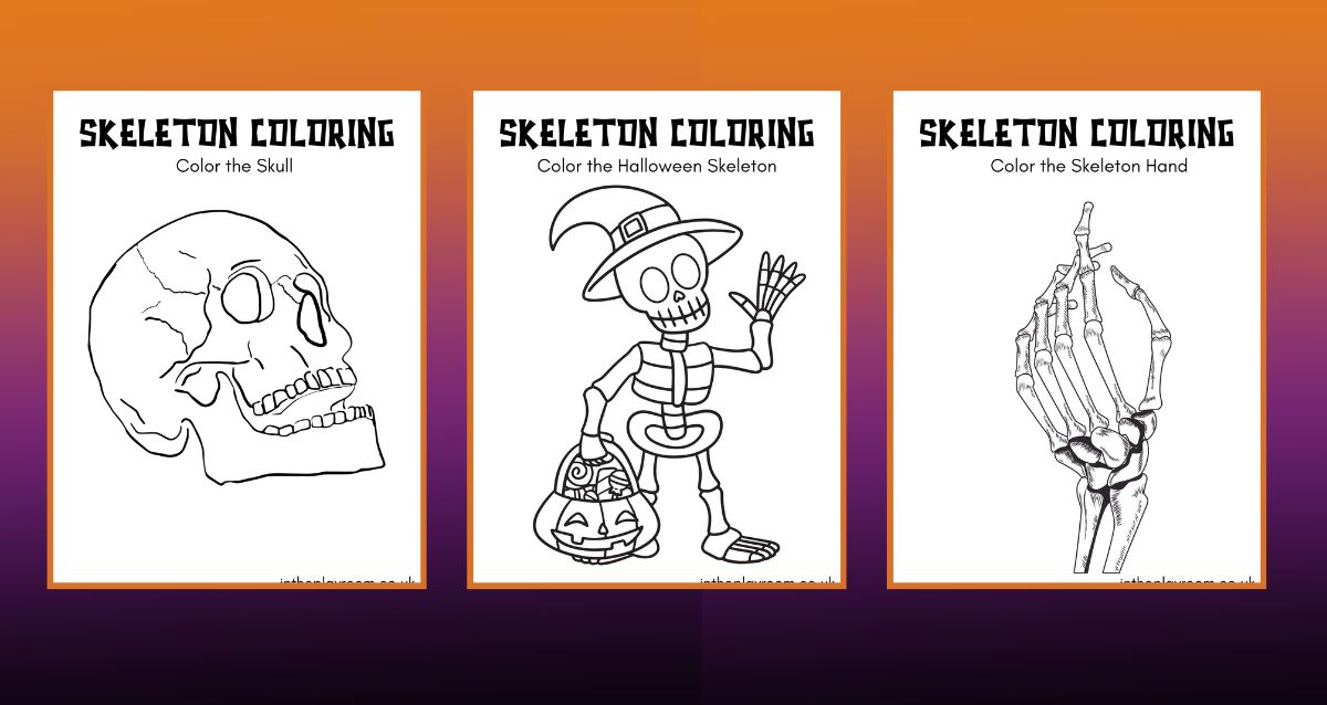 Free printable skeleton loring pages
