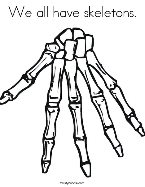 We all have skeletons coloring page