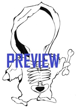 Color skeleton reaper halloween falloween coloring page missing face template