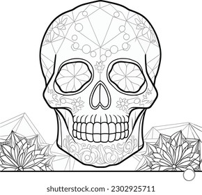Sugar skull coloring page images stock photos d objects vectors