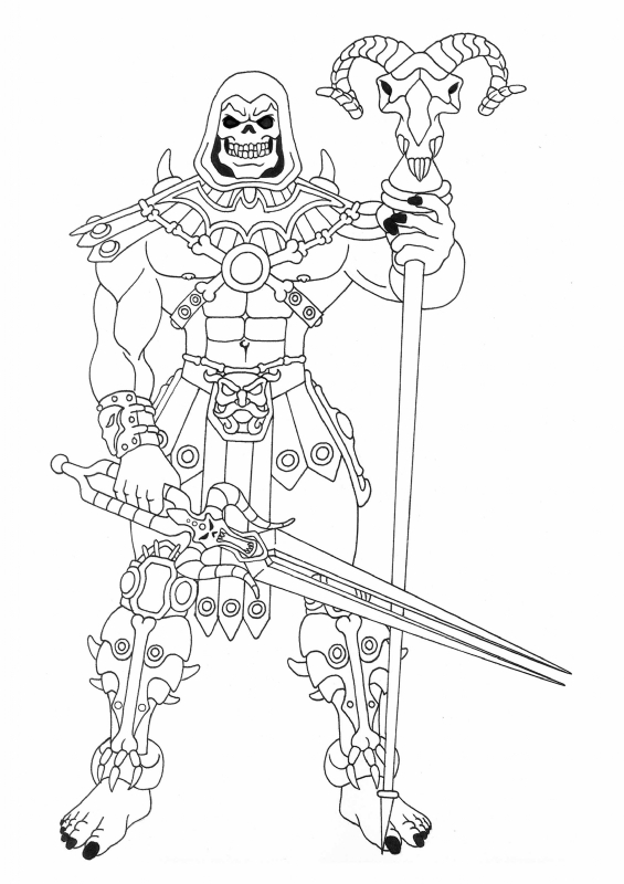 Skeletor overlord of evil bw in david davids my drawings ic art gallery room
