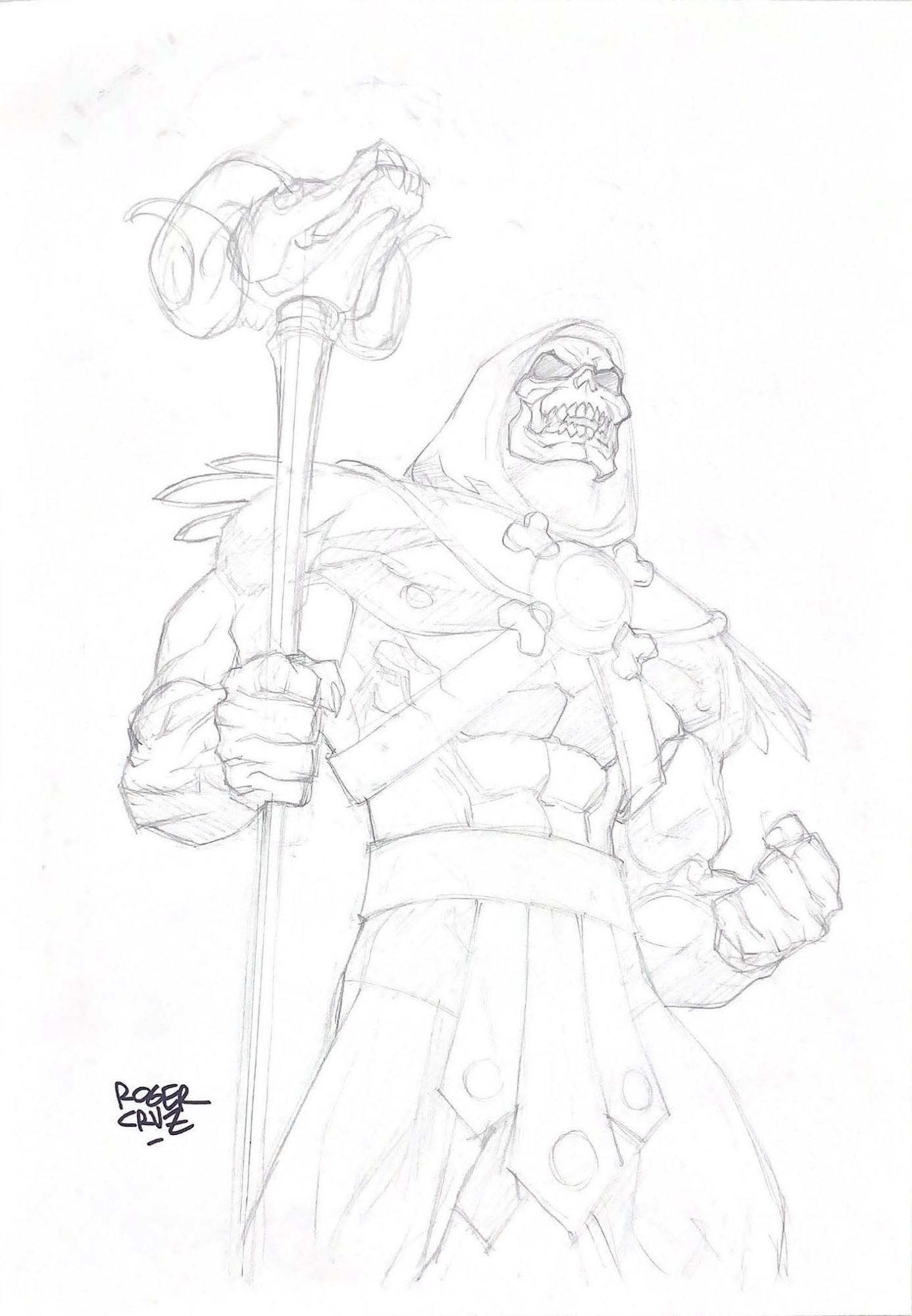 Skeletor sketch by roger cruz in chiaroscuro studioss studies and sketches by roger cruz ic art gallery room