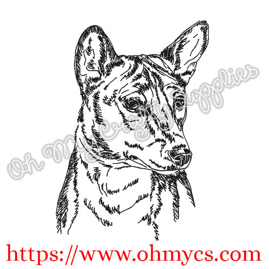 Basenji sketch embroidery design oh my crafty supplies inc