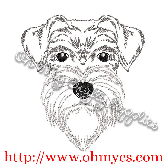 Sketch of schnauzer embroidery design oh my crafty supplies inc