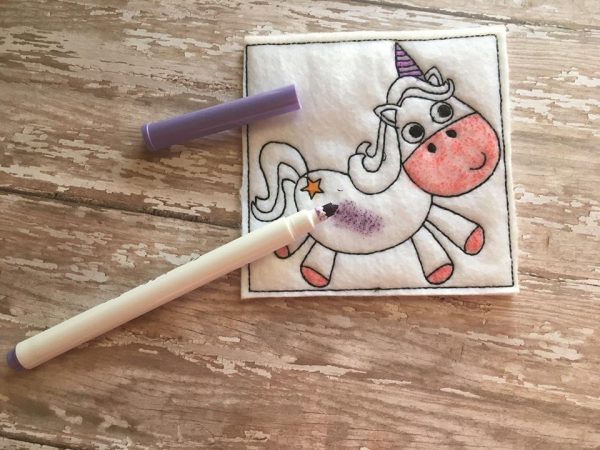 Unicorn â color page â sketch â redwork style â sizes included â digital embroidery design â nanas handmade baby boutique