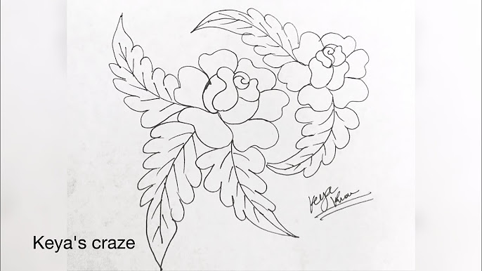 Drawing of hand embroidery design