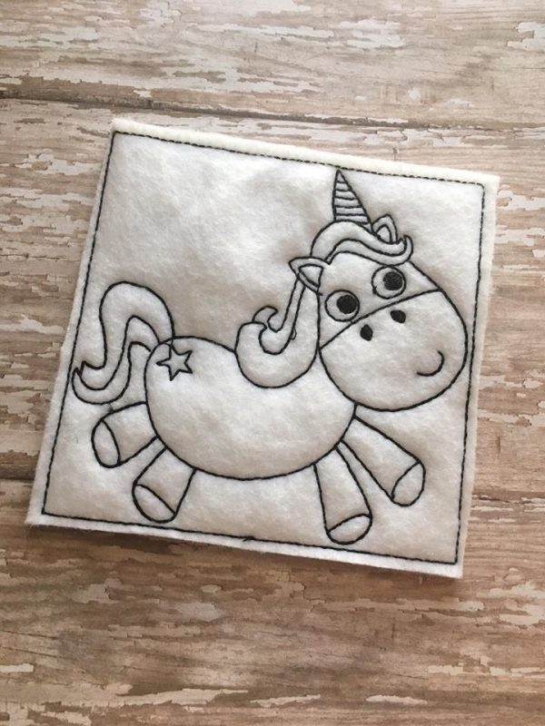 Unicorn â color page â sketch â redwork style â sizes included â digital embroidery design â nanas handmade baby boutique