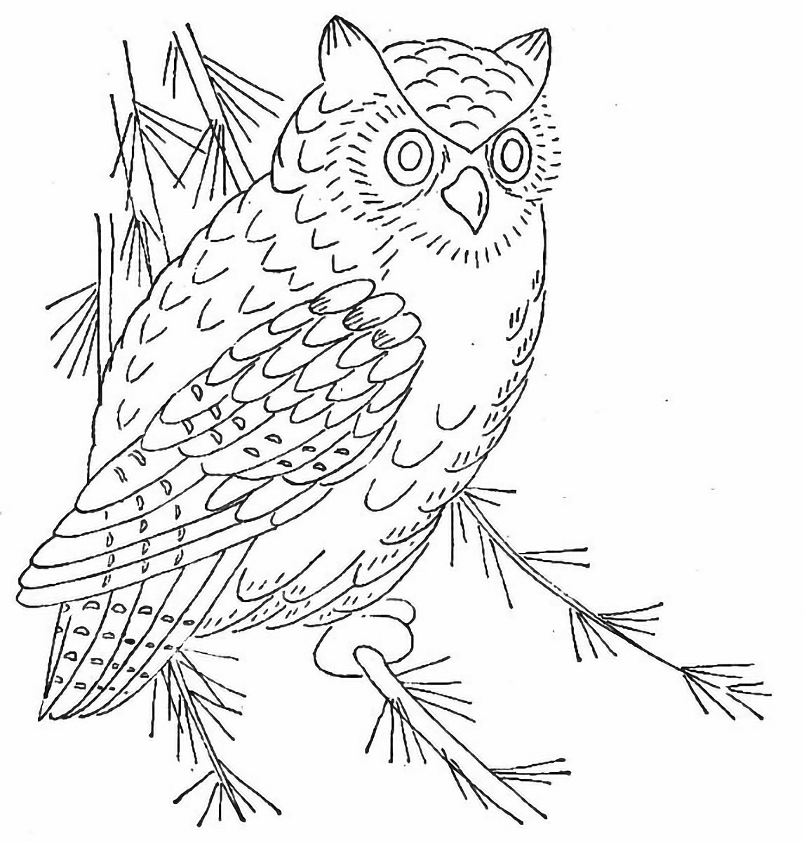 Owl embroidery design free printable papercraft templates