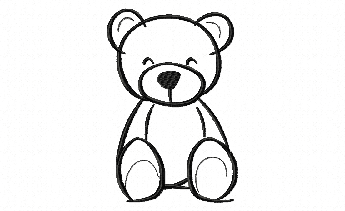 Teddy sketch stitched embroidery design â daily embroidery