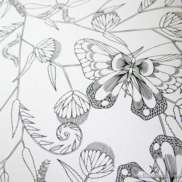 Embroidery design inspiration from coloring books â