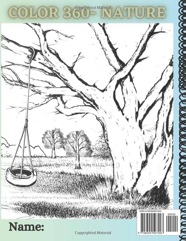 Color coloring book nature sketches for teenagers and adults
