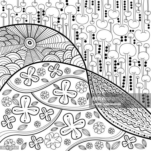 Nature colouring page stock photos high