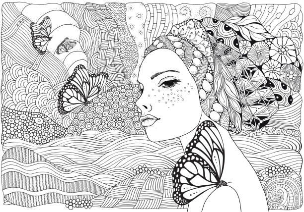 Adult coloring pages nature stock photos pictures royalty