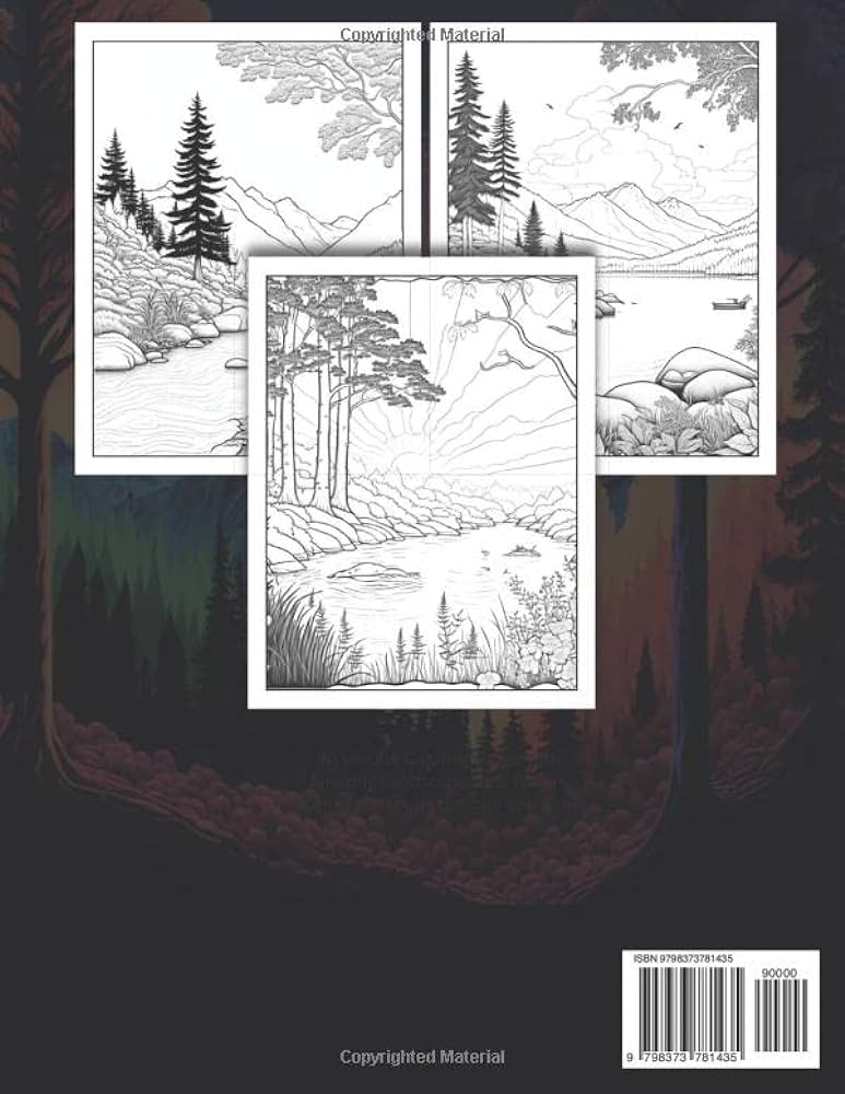 Relaxing landscapes nature loring book