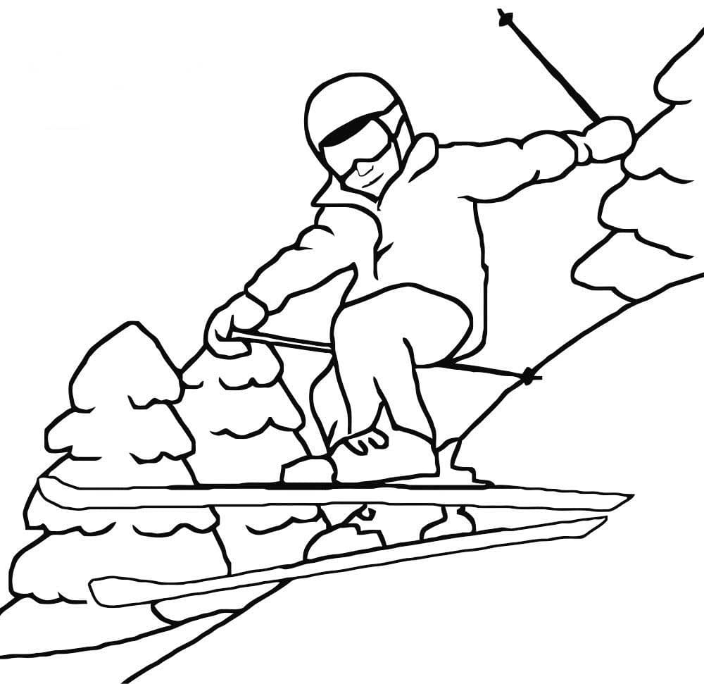 Skiing coloring pages pictures free printable