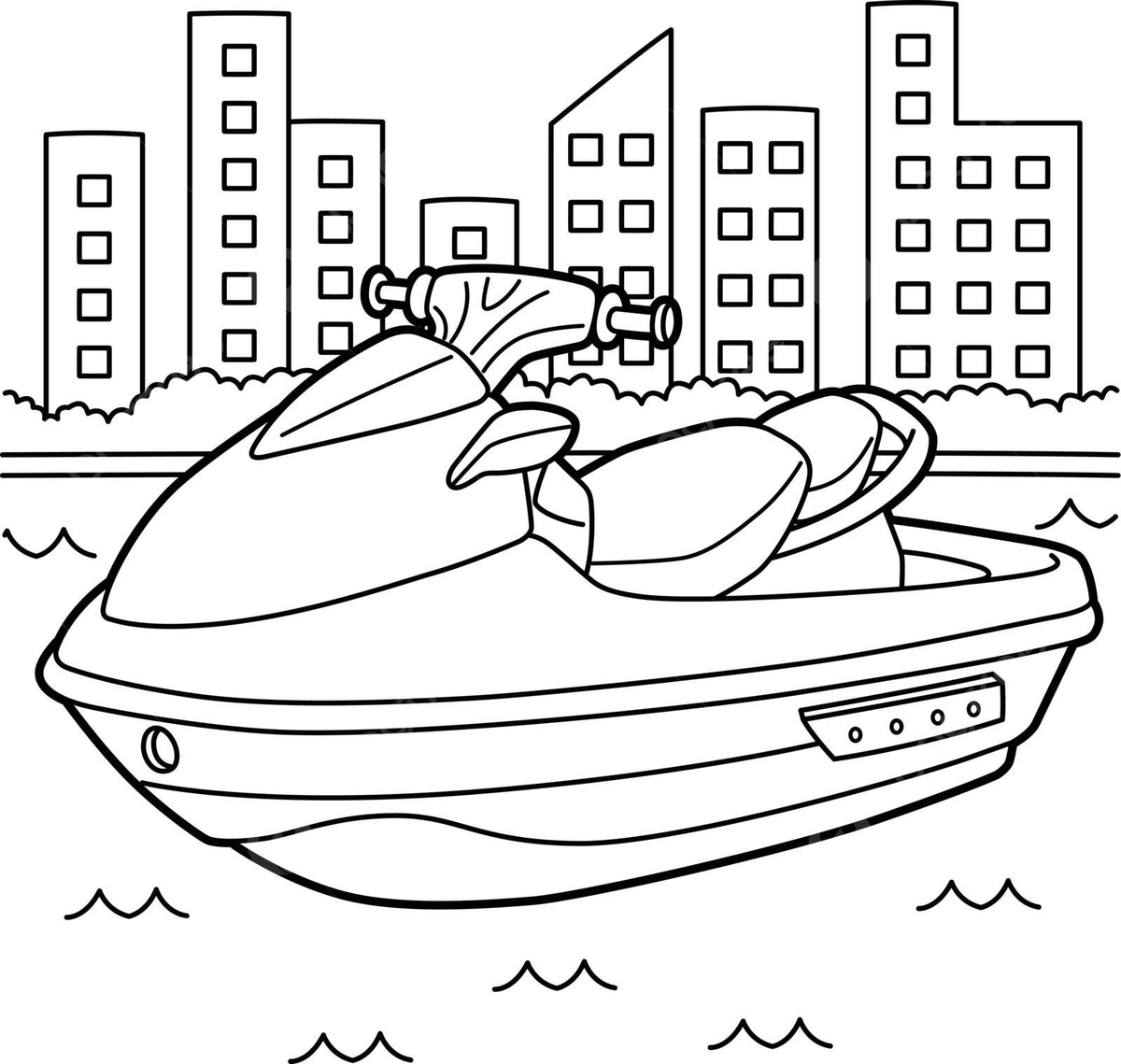 Jet ski vehicle coloring page for kids color jet skii page vector ski drawing ring drawing kid drawing png and vector with transparent background for free download