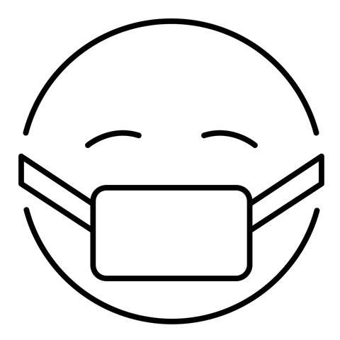 Face with medical mask emoji coloring page free printable coloring pages