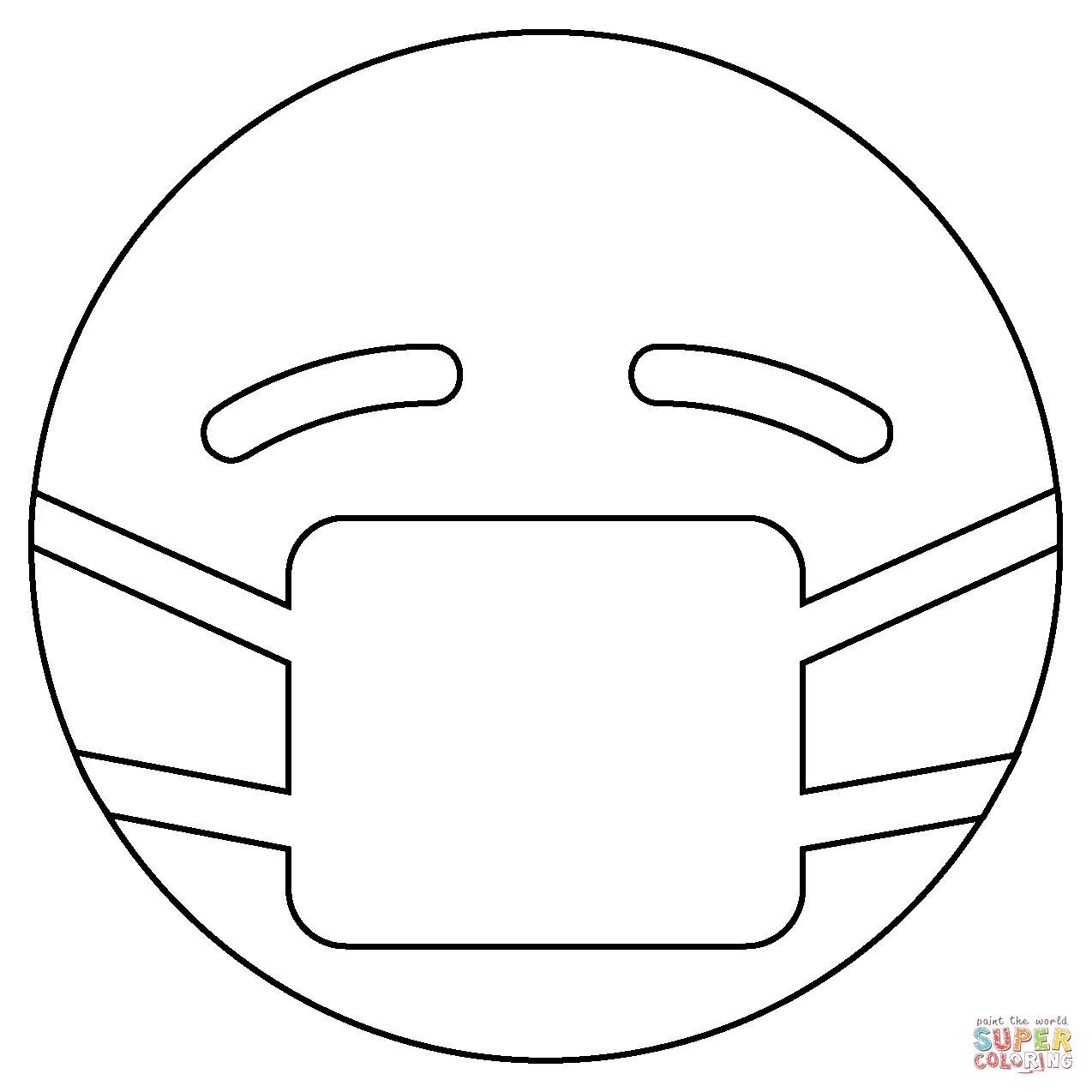 Face with medical mask emoji coloring page free printable coloring pages